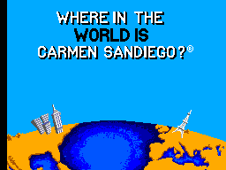 Where in the World Is Carmen Sandiego title screen for Sega Master System